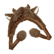 Plush Reindeer Hat Trapper Hat Cold Weather Headwear Adult