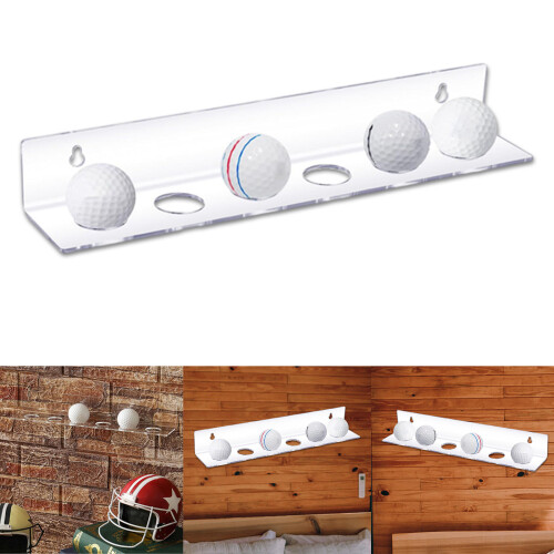 Clear Acrylic Golf Balls Stand Floating Shelf Wall Mounted 1