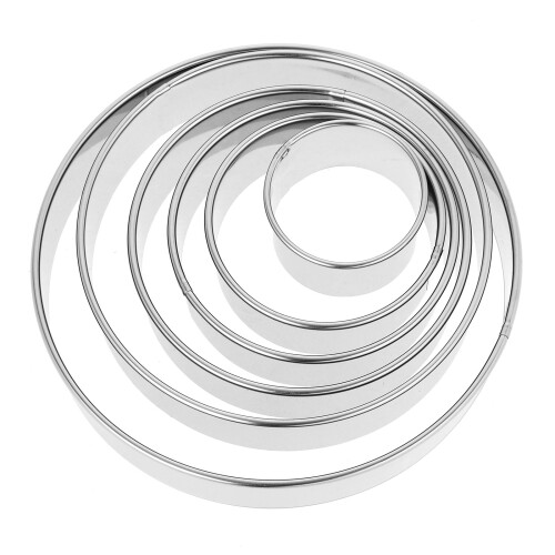 Raindrops  6 Pcs Stainless Steel Cake Mold Round Kitchen Baking