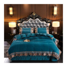 European Style Bed Sheet Set 4-Piece Double Size, Thick Warm Coral Fleece Quilt Cover, Luxury Bedding Set