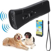 (Color packaging with battery) Anti Barking Device Ultrasonic Dog Repeller 30ft Anti Barking Device for Dogs 3 in 1 Bark Control Tool with LED Light