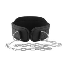 Dipping Equipment with Removable Strap for Back Support in Fitness Training, Adjustable Size, Black Color