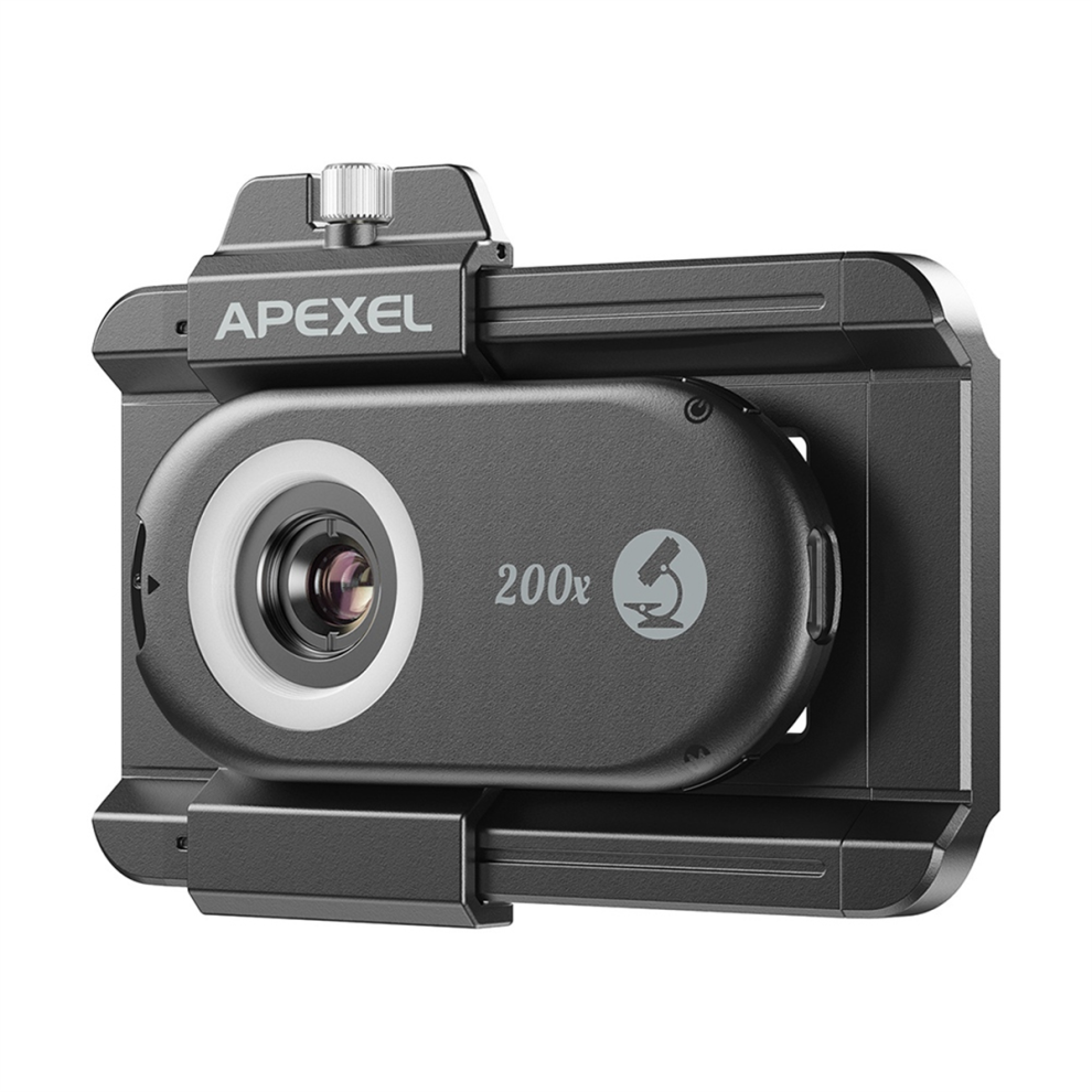 Apexel Phone Microscope Lens, With Led Uv /Cpl/Clip 200X Light 4711736609936