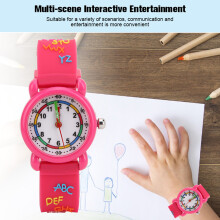 Wasserdichte Kinder Cartoon-Armbanduhr Rose Red, Pe21, 30mAh