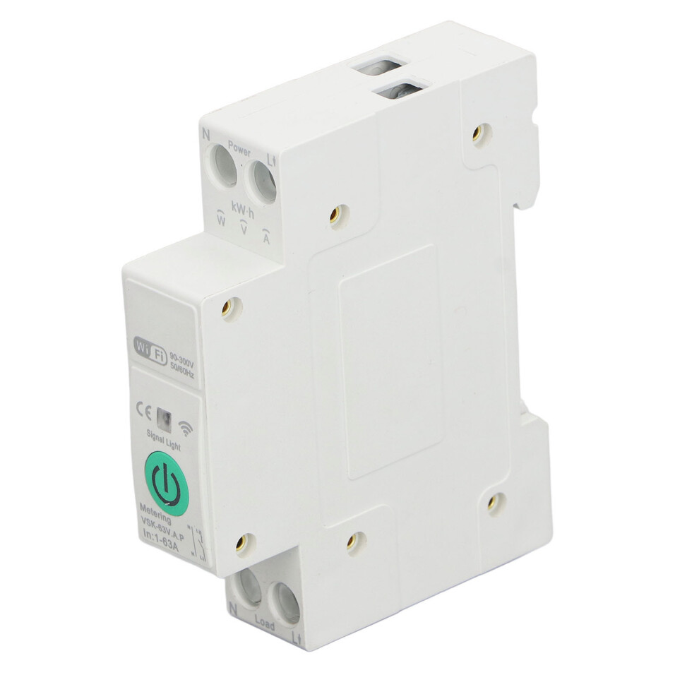 Wifi Circuit Breaker 63A 90-300V With Remote App Over/Under Voltage Protection 7891349061776