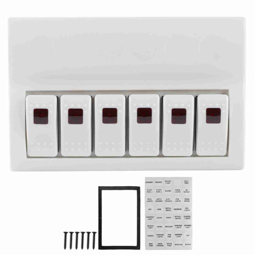 6 Gang Rocker Switch Panel Circuit Breaker with