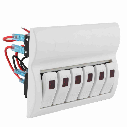 6 Gang Rocker Switch Panel Circuit Breaker with 1