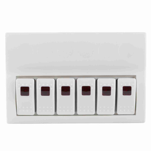 6 Gang Rocker Switch Panel Circuit Breaker with 2