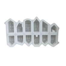 Windowed Small House Decoration Mould Flexible Silicone Mold for
