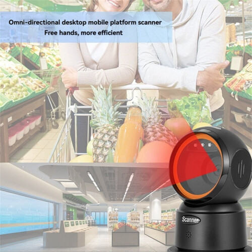 Leitor de código de barras QR 2D, leitor de mesa com fio e viva-voz 2