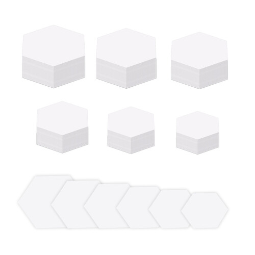 600Pcs Hexagon Piecing Paper Quilting Templates Set 6 Different