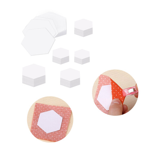 600Pcs Hexagon Piecing Paper Quilting Templates Set 6 Different 2