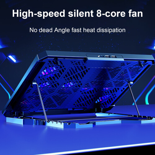 Laptop Stand 8 Quiet Cooling Fan Notebook Holder Backlit 2
