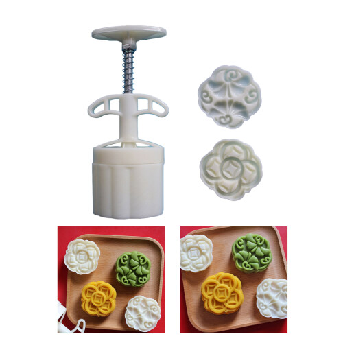Mooncakes Mold Pineapples Cake Mould with 2 Stamp Hand Pressed 1