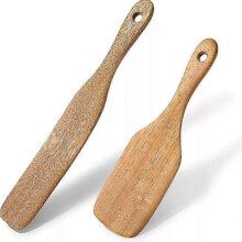 Skinny Spurtle And Wood Spatula, Flat Handle Sourdough Mixer Bread Stirring_XG