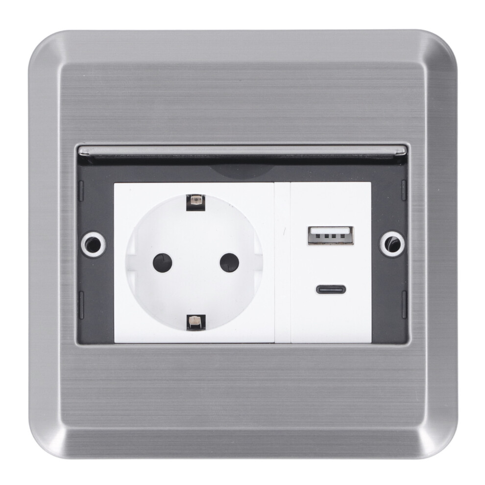 Recessed Floor Outlet 16A With Usb Type C, Stainless Steel Ac250v 6951349067299