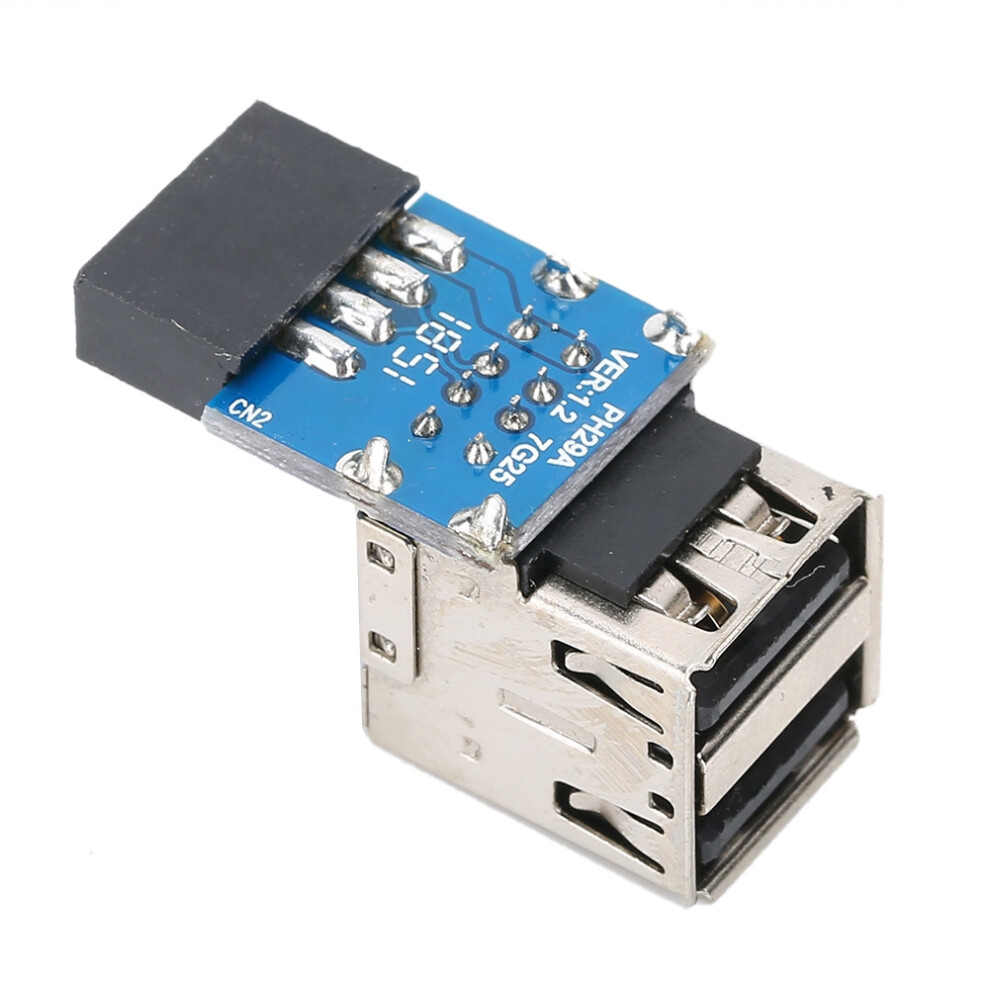 9Pin To 2 Usb2.0 Pc Motherboard Expansion Adapter Blue 3161349067899