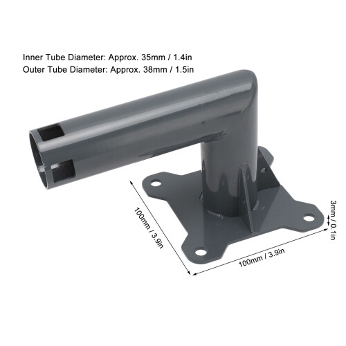 Supporto satellitare grigio V2 100x100x3mm 35/38mm 1