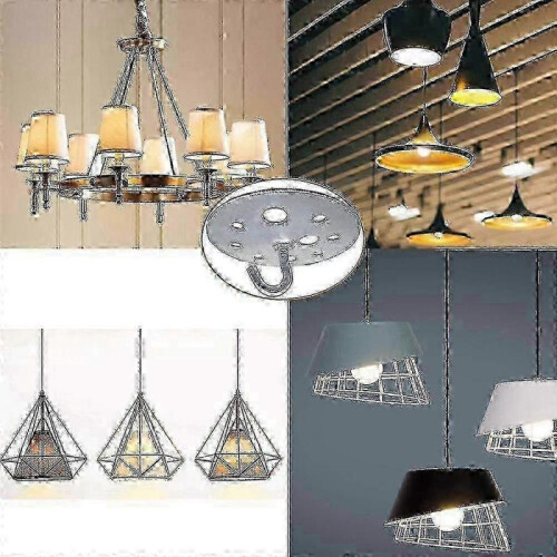 2pcs Metal Round Base Ceiling Hook 90mm Heavy Duty Chandelier Hook Fitting_XG 1