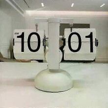 (Style F) European Creative Flip Down Page Desk Clocks Retro Flip Table Clock Stainless Steel Mechanical Automatic Flip Clock Home Decor_XG
