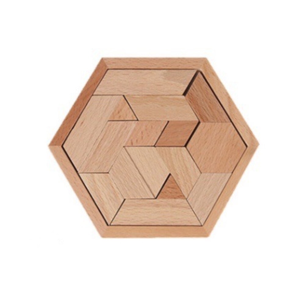 (Wood) Wooden Dimensional Hexagonal Puzzle Children Educational Klotski Interactive Toy-image-OPC-PKFFKSM-NEW