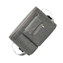 Multi-Functional Stroller Organizer Bag for Babies Grey Diaper Pouch with Insulated Pocket and Detachable Storage for Parents