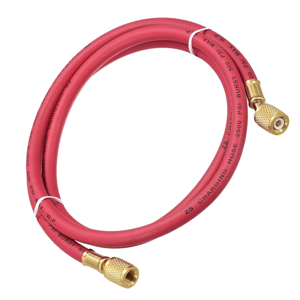 1/4 Sae Flare Ac Refrigerant Charging Hoses 4.92Ft 800Psi For Hvac System Maintenance 1.5 Meters Red 6447073630743