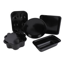 6-tlg. Backformen-Set schwarz 1256g 26,5x18,5x3 cm