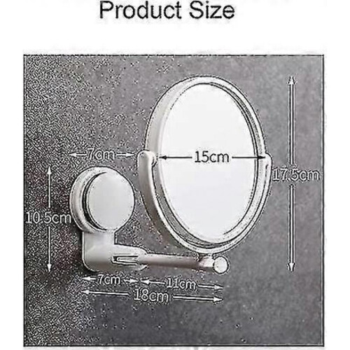 Suction Cup Wall Mounted Bathroom Mirror Wall Hanging Makeup Mirror 360 Adjustable Double Sided Desktop Mirror Tabletop Mirror 2