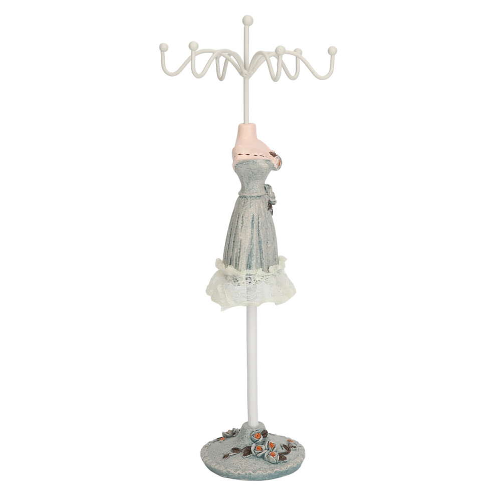 Pine Green Resin Iron Earrings & Necklace Dress Stand 26x10cm-image-OPC-PKFFWWD-NEW