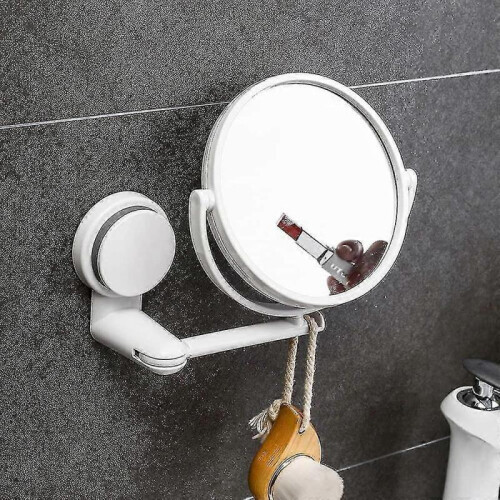 Suction Cup Wall Mounted Bathroom Mirror Wall Hanging Makeup Mirror 360 Adjustable Double Sided Desktop Mirror Tabletop Mirror