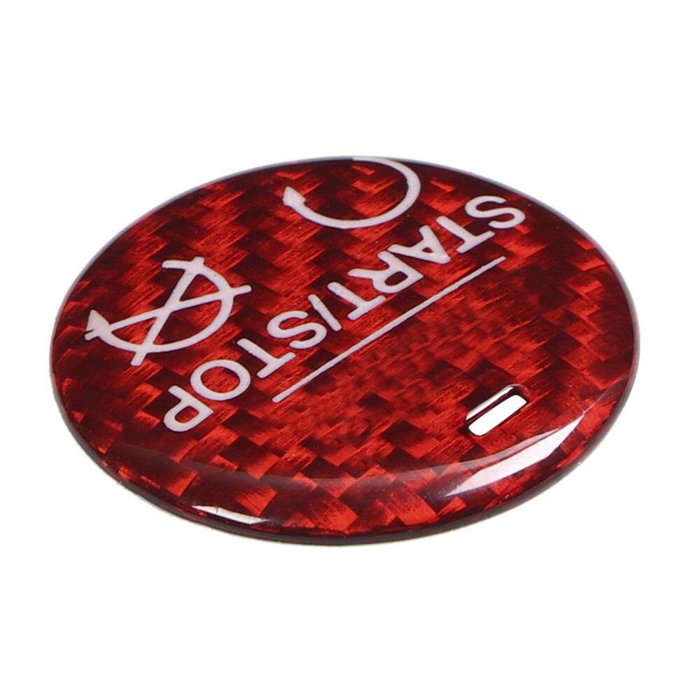 Carbon Fiber Engine Start Stop Button Cover Red 8320539138732