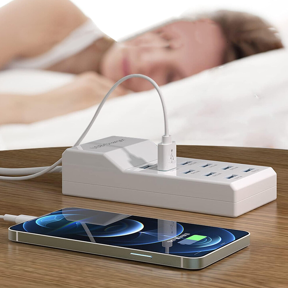 10 Port Usb Charger Hub 50W Multi-Device Power Station, Portable & Safe 7901349072815