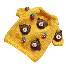 Maglione in maglia per cani con motivo orso - Taglia S