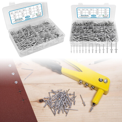 500pcs  Rivets With Washers set Blind Rivets Assorted Size for 1