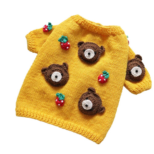 XS Hundepullover mit Bärenmuster, Polyester 1