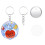 100Pieces Keychain with 58mm Button Badge, for Keyring Bag 6