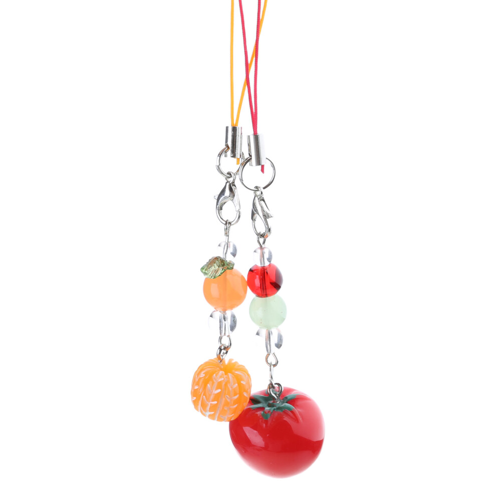 Versatile Fruit Charm Keyring Tomato And Pendant For Bags Orange 7627000102140