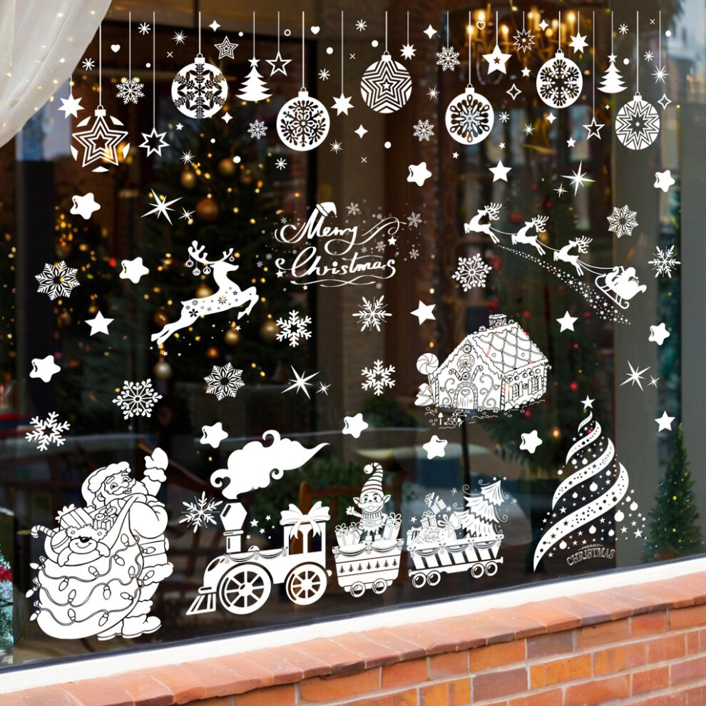 Pvc Christmas Window Sticker With Cartoon Santa Balls Santa For Decor Claus