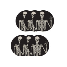 6Pcs Round Drink Coasters Ceramic Stone Cup Mats Decorative Cup