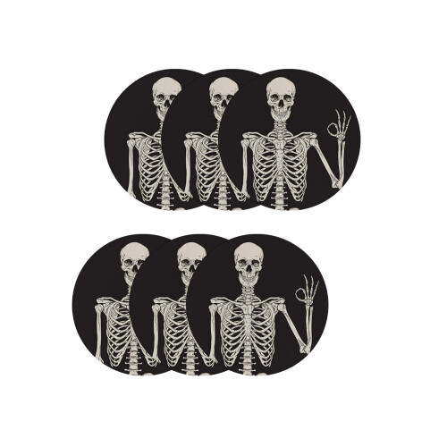 6Pcs Round Drink Coasters Ceramic Stone Cup Mats Decorative Cup