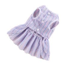 Vestito a righe per animali domestici, azzurro chiaro, XXL, con fiocco