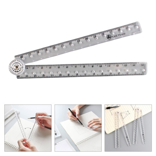 Clear Folding Rulers, Drawing Ruler Math Ruler Measuring length 1