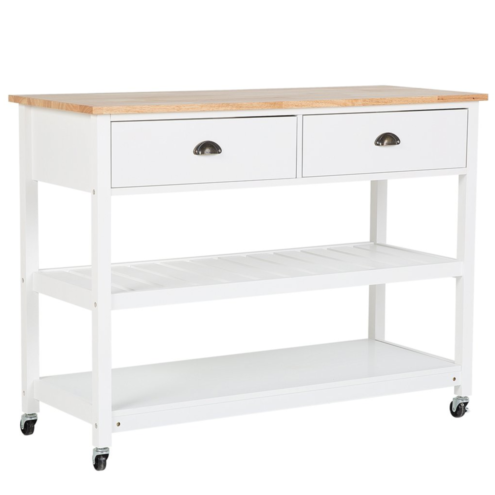 Kitchen Trolley NAVARINO Wood White