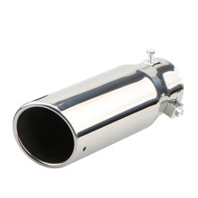 Car Tailpipe Universal Exhaust Tail Muffler Tip, 2.5-Inch Inlet, 3-Inch Outlet, 21cm Stainless Steel, Silver/Black