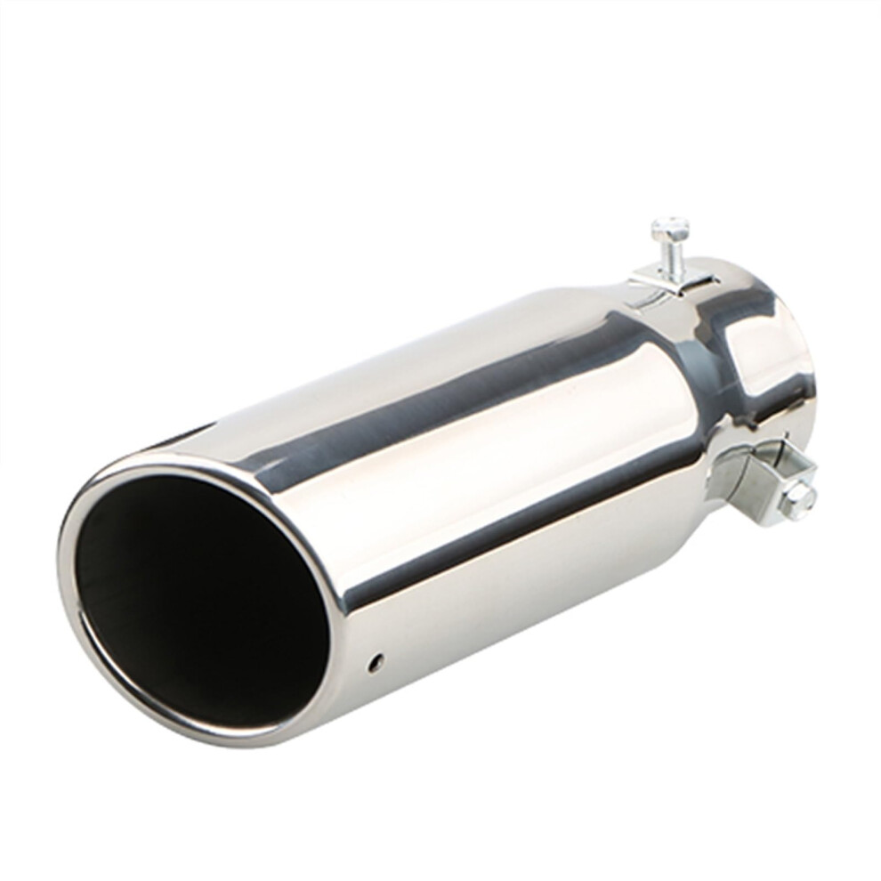 Car Tailpipe Universal Exhaust Tail Muffler Tip, 2.5-Inch Inlet, 3-Inch Outlet, 21Cm Stainless Steel, Silver/Black 6447073631481