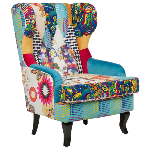 Beliani Wingback Chair MOLDE Fabric Blue