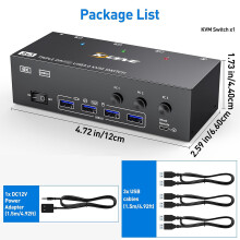 KCEVE KVM303DH Switcher HDMI-Compatible KVM 3 in 3
