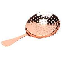 Julep Stainless Steel Skimmer Spoon with Slot, Multifunctional Sieve for Cocktails, Copper Plated Finish