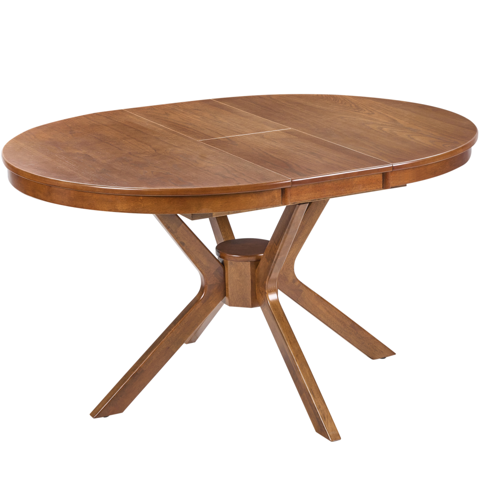 Extending Dining Table TYMIS Dark Oak 107/137 cm 107 cm